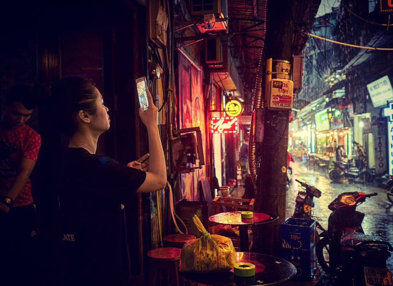 Rainy dail in central Hanoi