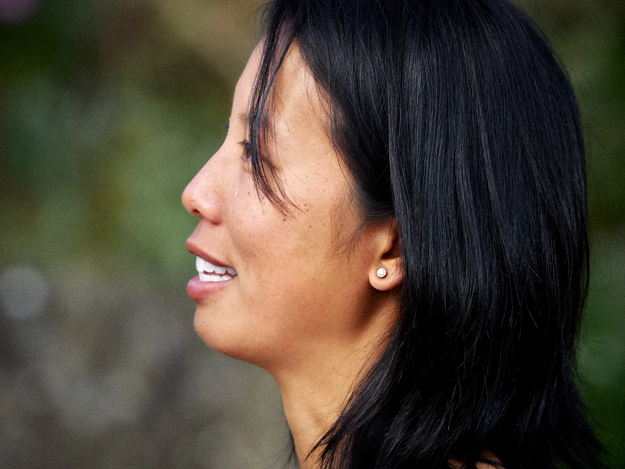 Vanessa smiling during the intimate vow exchange in Montjuïc, Barcelona